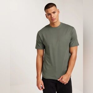 Only & Sons Olive Green Slim Fit Cotton T-Shirt